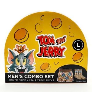 Tom and Jerry Boxer Briefs and Socks Gift Set Mens Large Underwear Fun Gift